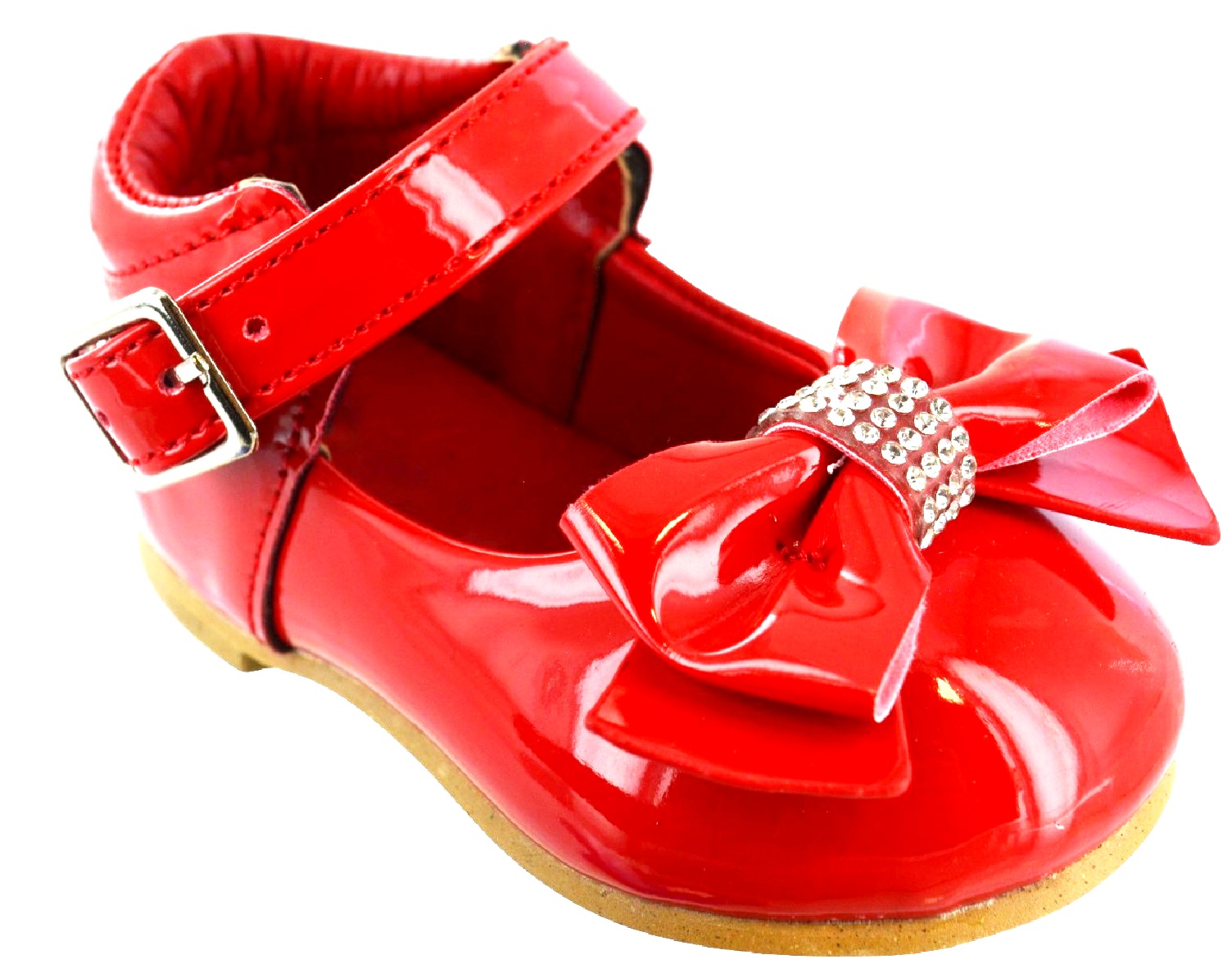 KIDS BABY INFANTS TODDLER GIRLS SPANISH PATENT FLAT WEDDING PARTY TBAR